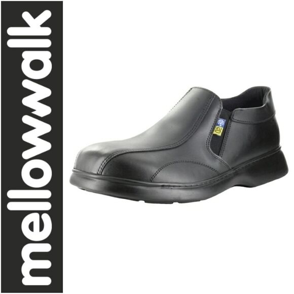 MELLOW WALK PATRICK STEEL TOE DRESS SHOES - BLACK - Picture 1 of 8